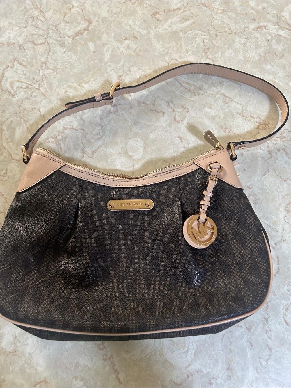 MICHAEL Michael Kors Brown & Blush Signature Shoulder Bag